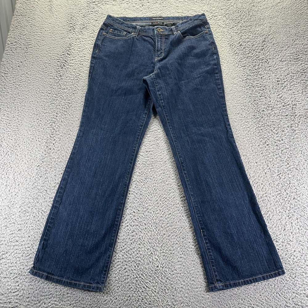 Axcess Jeans Women's 12 Blue Cotton Denim Bootcut Relaxed Fit Workwear Stretch